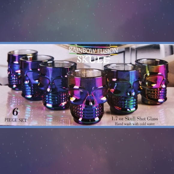 (6) Rainbow 💀 Skull Shot Glasses - Picture 1 of 5